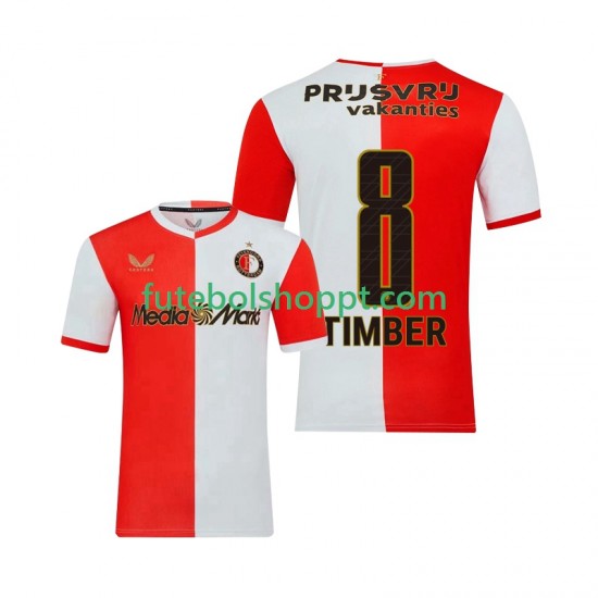 Camisola Homem Feyenoord Rotterdam Quinten Timber 8 Principais Equipamento 2025-2026 Manga Curta