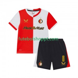 Camisola Júnior Feyenoord Rotterdam Quinten Timber 8 Principais Equipamento 2025-2026 Manga Curta