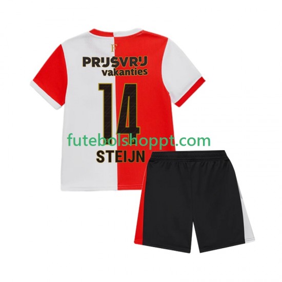 Camisola Júnior Feyenoord Rotterdam Sem Steijn 14 Principais Equipamento 2025-2026 Manga Curta