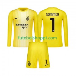 Camisola Júnior Inter de Milão Yann Sommer 1 Guarda-redes Alternativa Equipamento 2025-2026 Manga Comprida