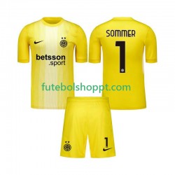 Camisola Júnior Inter de Milão Yann Sommer 1 Guarda-redes Alternativa Equipamento 2025-2026 Manga Curta