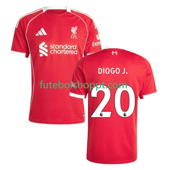 Camisola Homem Liverpool Diogo Jota 20 Principais Equipamento 2025-2026 Manga Curta