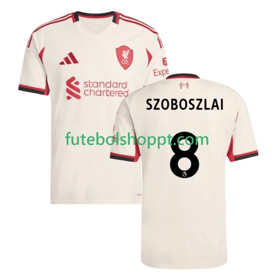 Camisola Homem Liverpool Dominik Szoboszlai 8 Alternativa Equipamento 2025-2026 Manga Curta
