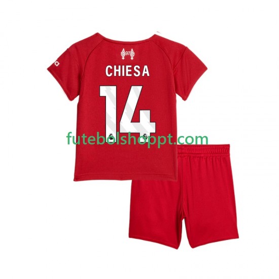 Camisola Júnior Liverpool Federico Chiesa 14 Principais Equipamento 2025-2026 Manga Curta