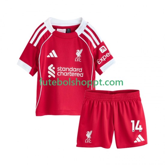 Camisola Júnior Liverpool Federico Chiesa 14 Principais Equipamento 2025-2026 Manga Curta