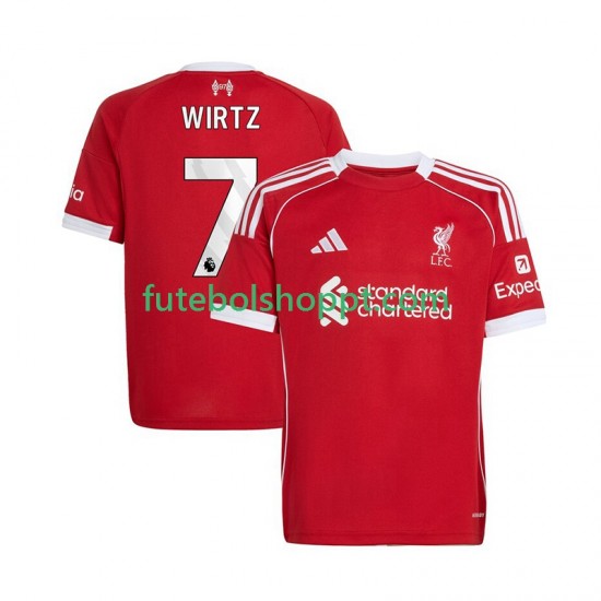 Camisola Homem Liverpool Florian Wirtz 7 Principais Equipamento 2025-2026 Manga Curta