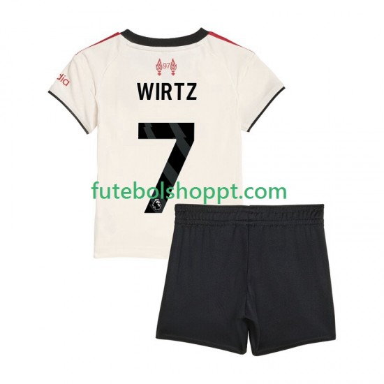 Camisola Júnior Liverpool Florian Wirtz 7 Alternativa Equipamento 2025-2026 Manga Curta
