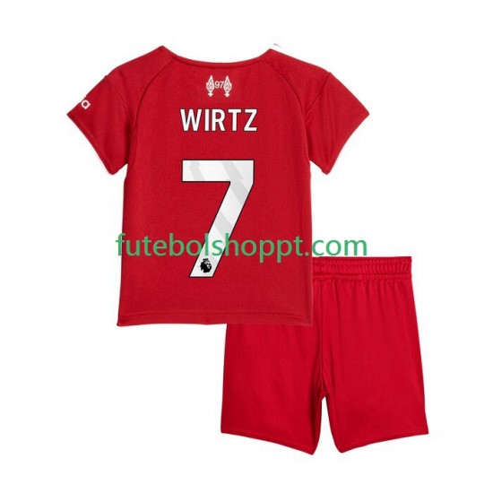 Camisola Júnior Liverpool Florian Wirtz 7 Principais Equipamento 2025-2026 Manga Curta