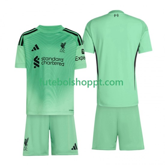 Camisola Júnior Liverpool Guarda-redes Alternativa Equipamento 2025-2026 Manga Curta