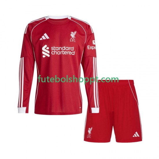 Camisola Júnior Liverpool Principais Equipamento 2025-2026 Manga Comprida