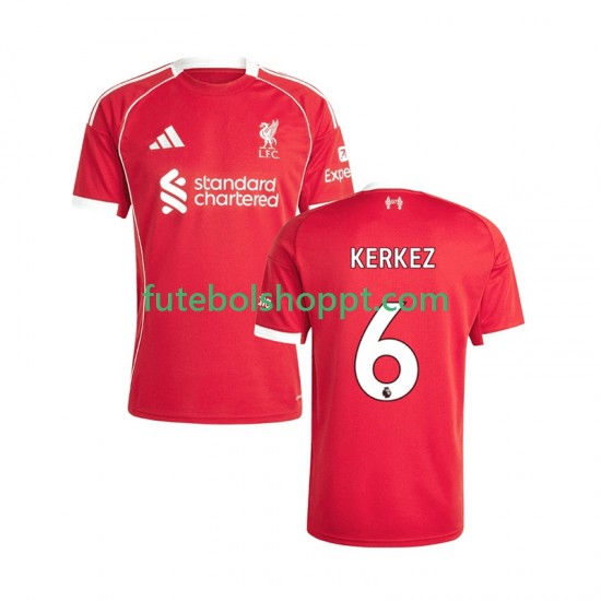 Camisola Homem Liverpool Milos Kerkez 6 Principais Equipamento 2025-2026 Manga Curta