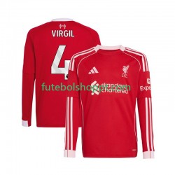 Camisola Homem Liverpool Virgil van Dijk 4 Principais Equipamento 2025-2026 Manga Comprida