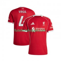 Camisola Homem Liverpool Virgil van Dijk 4 Principais Equipamento 2025-2026 Manga Curta