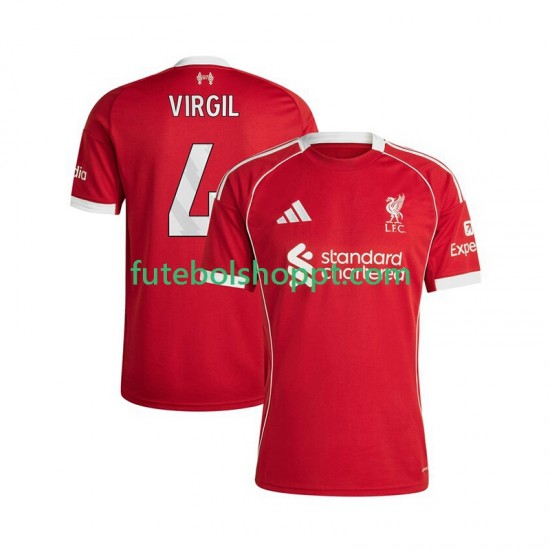 Camisola Homem Liverpool Virgil van Dijk 4 Principais Equipamento 2025-2026 Manga Curta