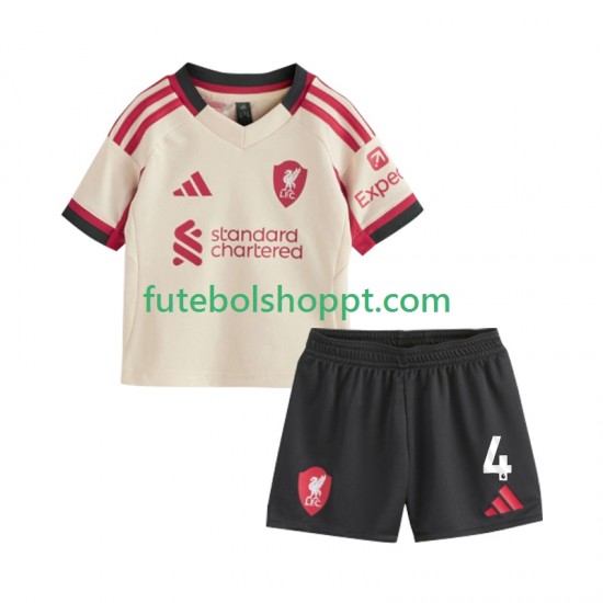 Camisola Júnior Liverpool Virgil van Dijk 4 Alternativa Equipamento 2025-2026 Manga Curta
