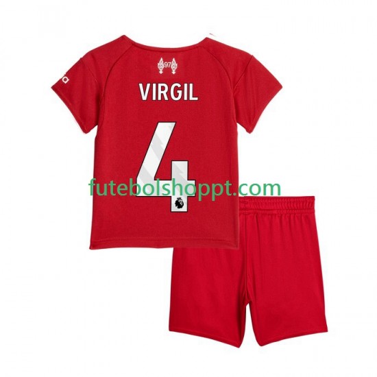 Camisola Júnior Liverpool Virgil van Dijk 4 Principais Equipamento 2025-2026 Manga Curta