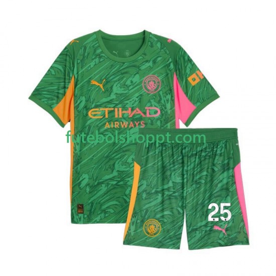 Camisola Júnior Manchester City Gianluigi Donnarumma 25 Guarda-redes Principais Equipamento 2025-2026 Manga Curta