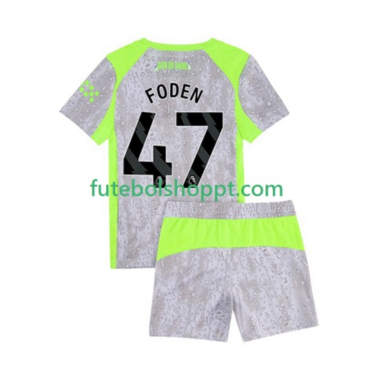 Camisola Júnior Manchester City Phil Foden 47 Terceiro Equipamento 2025-2026 Manga Curta