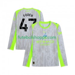 Camisola Homem Manchester City Phil Foden 47 Terceiro Equipamento 2025-2026 Manga Comprida