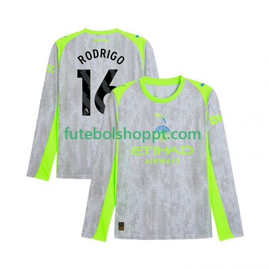 Camisola Homem Manchester City Rodrigo Hernandez 16 Terceiro Equipamento 2025-2026 Manga Comprida