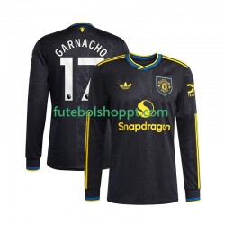Camisola Homem Manchester United Alejandro Garnacho 17 Terceiro Equipamento 2025-2026 Manga Comprida