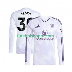 Camisola Homem Manchester United Benjamin Sesko 30 Alternativa Equipamento 2025-2026 Manga Comprida