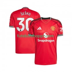 Camisola Homem Manchester United Benjamin Sesko 30 Principais Equipamento 2025-2026 Manga Curta