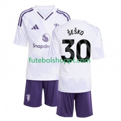 Camisola Júnior Manchester United Benjamin Sesko 30 Alternativa Equipamento 2025-2026 Manga Curta