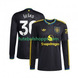 Camisola Homem Manchester United Benjamin Sesko 30 Terceiro Equipamento 2025-2026 Manga Comprida