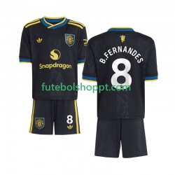 Camisola Júnior Manchester United Bruno Fernandes 8 Terceiro Equipamento 2025-2026 Manga Curta
