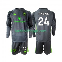 Camisola Júnior Manchester United Andre Onana 24 Guarda-redes Alternativa Equipamento 2025-2026 Manga Comprida