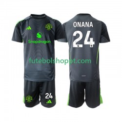 Camisola Júnior Manchester United Andre Onana 24 Guarda-redes Alternativa Equipamento 2025-2026 Manga Curta