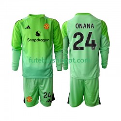 Camisola Júnior Manchester United Andre Onana 24 Guarda-redes Quarto Equipamento 2025-2026 Manga Comprida