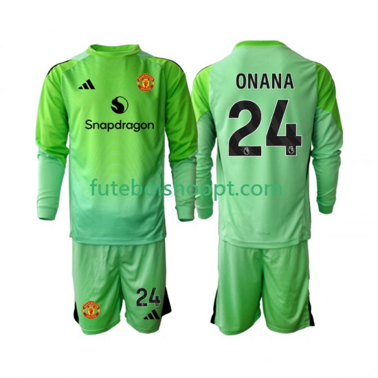 Camisola Júnior Manchester United Andre Onana 24 Guarda-redes Quarto Equipamento 2025-2026 Manga Comprida