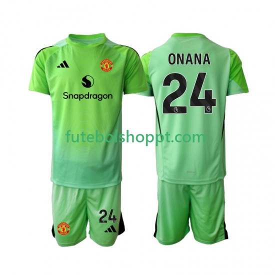 Camisola Júnior Manchester United Andre Onana 24 Guarda-redes Quarto Equipamento 2025-2026 Manga Curta