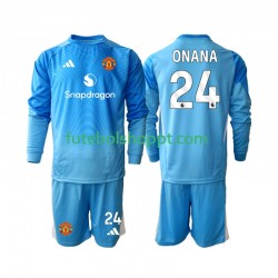 Camisola Júnior Manchester United Andre Onana 24 Guarda-redes Principais Equipamento 2025-2026 Manga Comprida