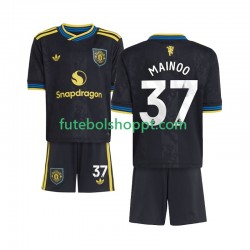 Camisola Júnior Manchester United Kobbie Mainoo 37 Terceiro Equipamento 2025-2026 Manga Curta