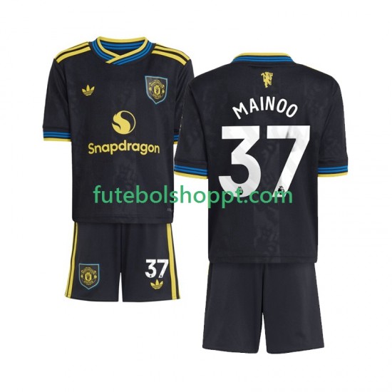 Camisola Júnior Manchester United Kobbie Mainoo 37 Terceiro Equipamento 2025-2026 Manga Curta