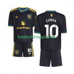 Camisola Júnior Manchester United Matheus Cunha 10 Terceiro Equipamento 2025-2026 Manga Curta
