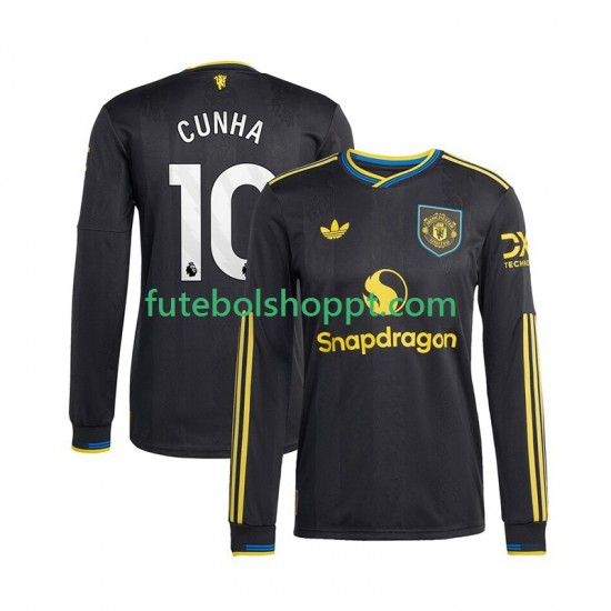 Camisola Homem Manchester United Matheus Cunha 10 Terceiro Equipamento 2025-2026 Manga Comprida