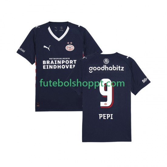 Camisola Homem PSV Eindhoven Ricardo Pepi 9 Alternativa Equipamento 2025-2026 Manga Curta