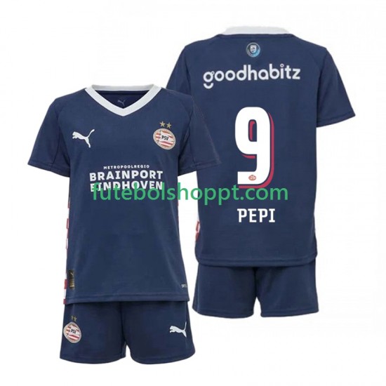 Camisola Júnior PSV Eindhoven Ricardo Pepi 9 Alternativa Equipamento 2025-2026 Manga Curta