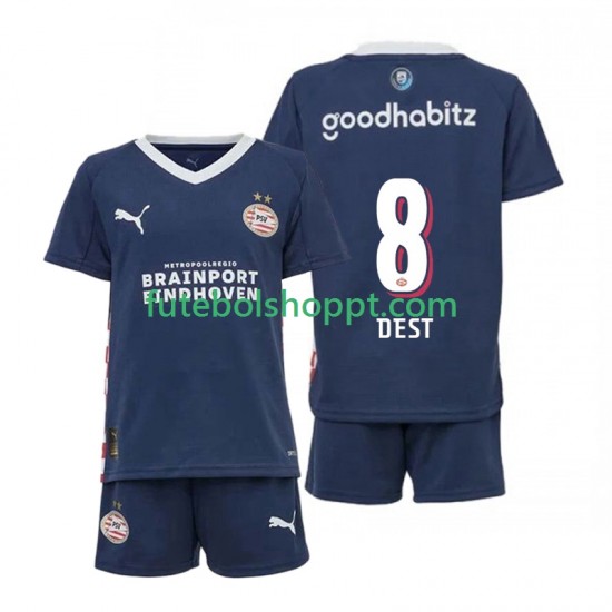 Camisola Júnior PSV Eindhoven Sergino Dest 8 Alternativa Equipamento 2025-2026 Manga Curta