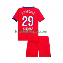 Camisola Júnior Paris Saint-Germain Bradley Barcola 29 Terceiro Equipamento 2025-2026 Manga Curta