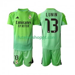 Camisola Júnior Real Madrid Andriy Lunin 13 Guarda-redes Alternativa Equipamento 2025-2026 Manga Curta