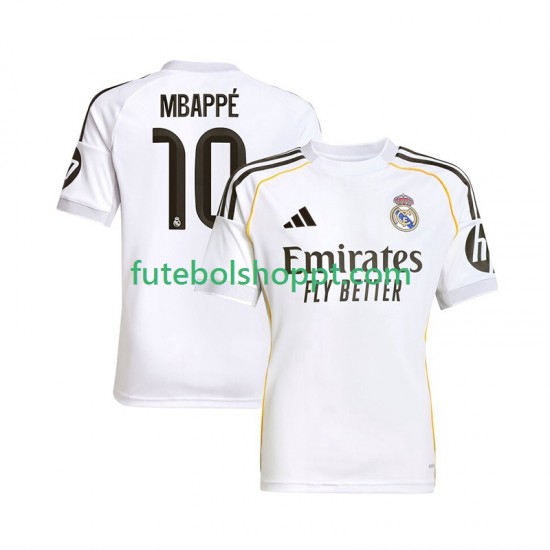 Camisola Homem Real Madrid Mbappé Kylian 10 Principais Equipamento 2025-2026 Manga Curta