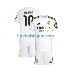 Camisola Júnior Real Madrid Mbappé Kylian 10 Principais Equipamento 2025-2026 Manga Curta