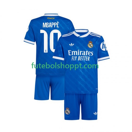 Camisola Júnior Real Madrid Mbappé Kylian 10 Terceiro Equipamento 2025-2026 Manga Curta