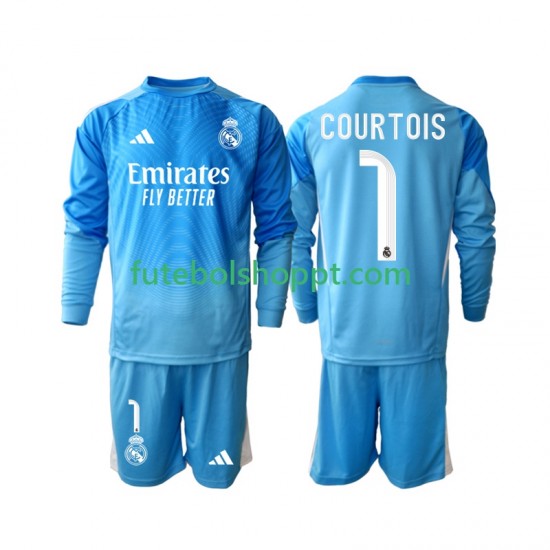 Camisola Júnior Real Madrid Thibaut Courtois 1 Principais Equipamento 2025-2026 Manga Comprida