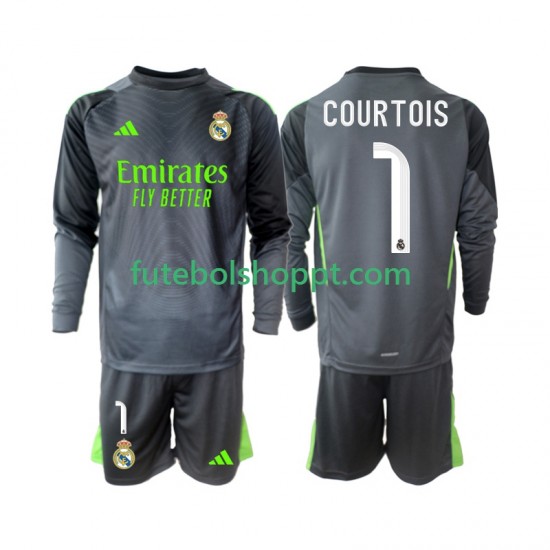 Camisola Júnior Real Madrid Thibaut Courtois 1 Terceiro Equipamento 2025-2026 Manga Comprida